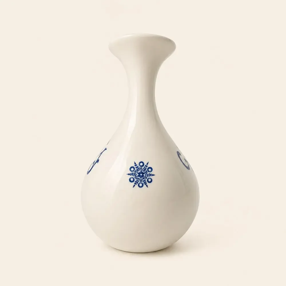 Eva Zeisel Ironstone Design Schmid NKT Vintage Bird Vase Blue White Japan 8